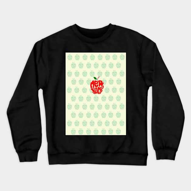 New York Big Apple with pattern Crewneck Sweatshirt by denip